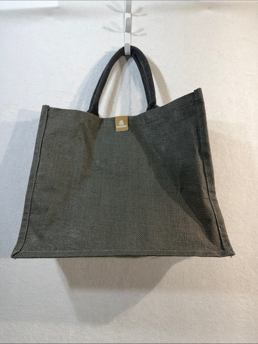 Emirates A380 First Class Jute Tote Bag, Gray